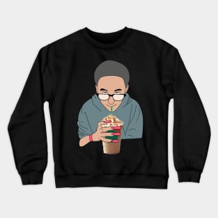 Sippy Starbucks kid nails holographic meme gay Crewneck Sweatshirt